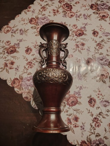 Bronze vase china - bronze, drachenkopf