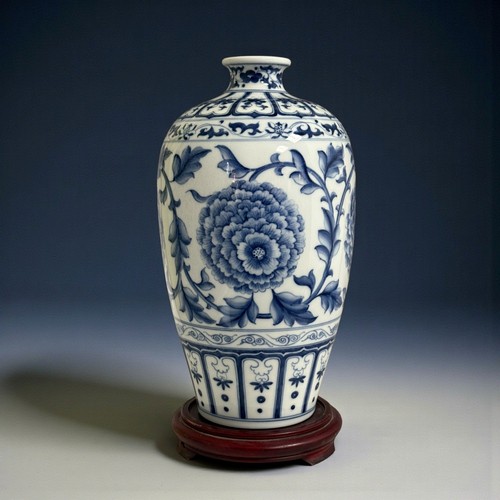 Chinesische blauweiß vase mit - chinesische,