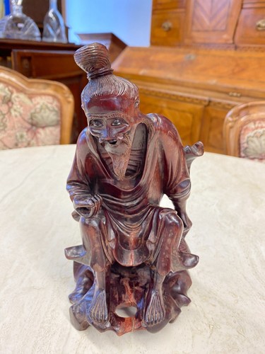 China skulptur holz sitzender - china,