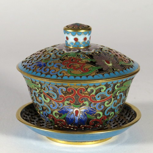 Cloisonné deckeldose mit - cloisonné-deckeldose,