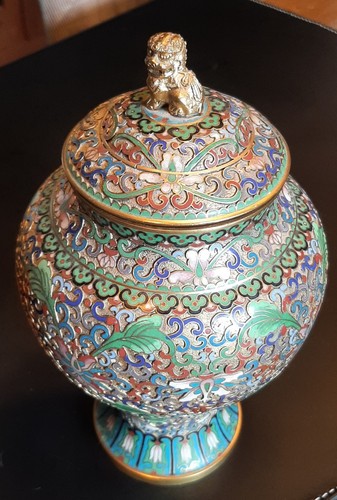 Cloisonne deckelvase - cloisonne,