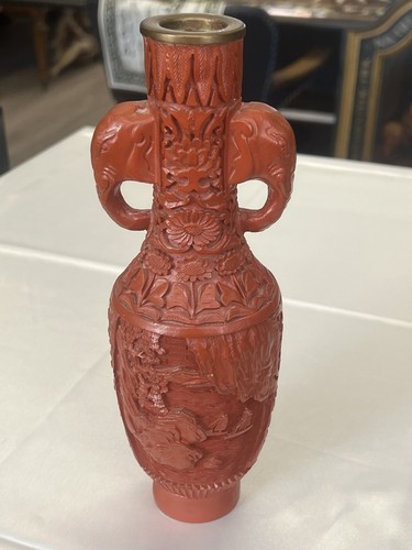 China vase zinnoberlack - china,