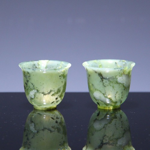 Paar nephrite jadeeit becher - paar,