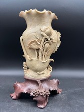 Große China Steinvase Lotus