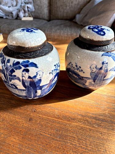 Chinesisches blau weißes - 2x,