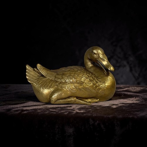 Mandarinente figur bronze - mandarinente,