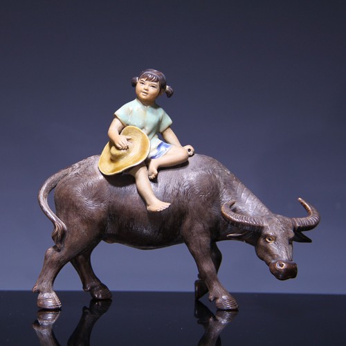 Porcelain figurine girl - figurine, riding
